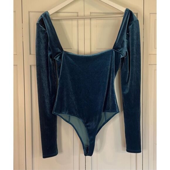 Bar 111 blue corset velvet bodysuit size M - Picture 9 of 9